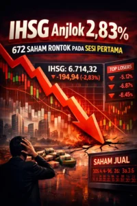 Read more about the article IHSG Anjlok 2,83%, 672 Saham Rontok pada Sesi Pertama Perdagangan